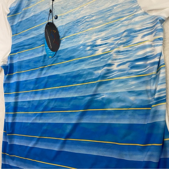 NWT Gleneagles Greg Norman Play Dry Golf Polo Shirt Mens XXL 2XL White Stripe - Picture 5 of 14